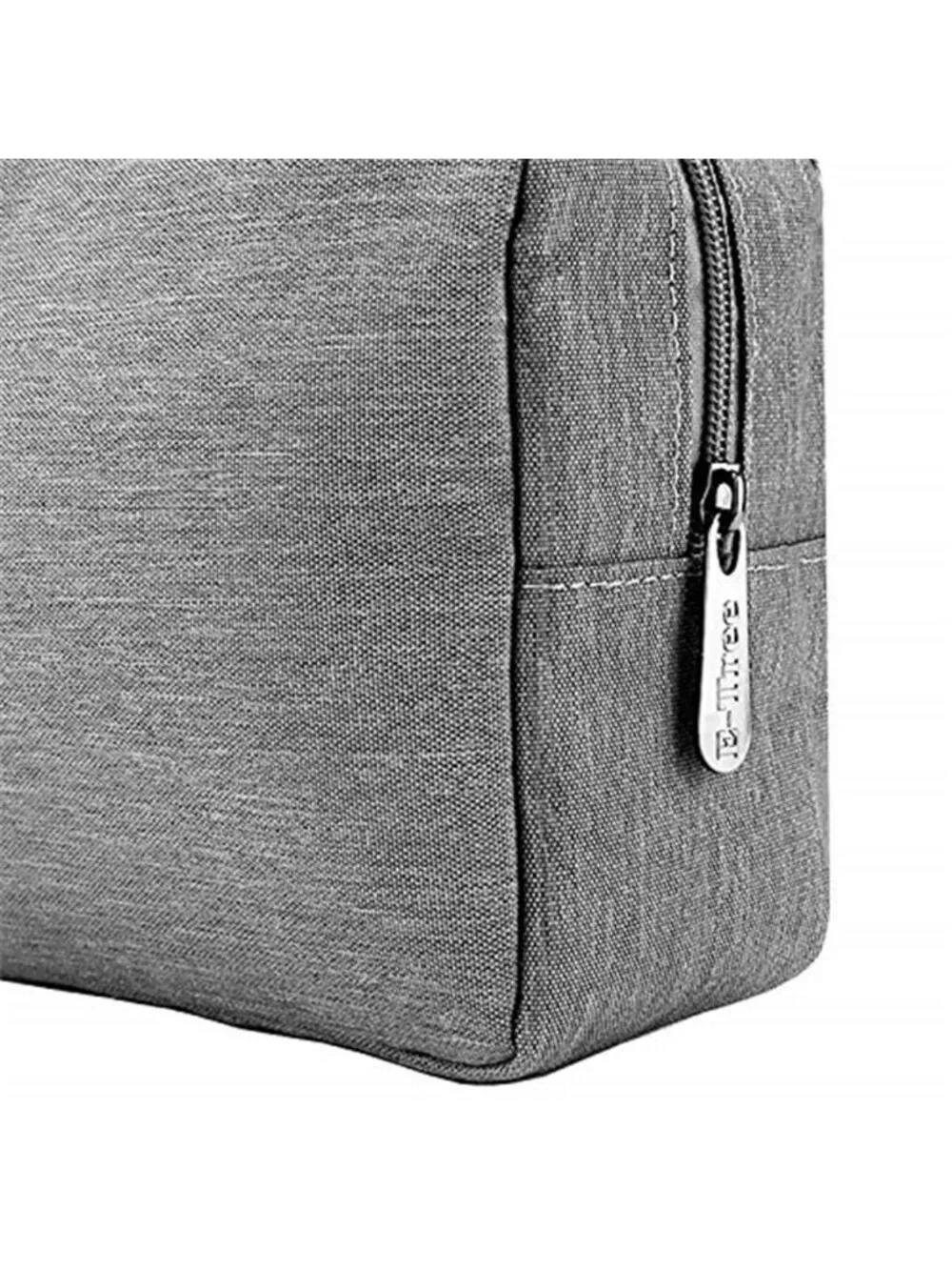 Large Canvas Makeup Bag Travel Toiletry Pouch Tech Organizer Cosmetic Case Grey